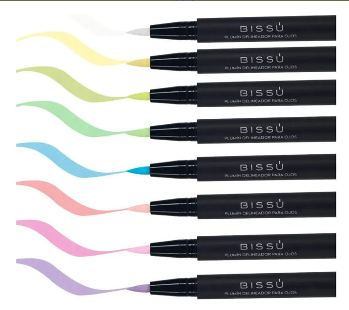 Kit Plumín Delineador Para Ojos Tonos Pastel Bissú 8pz