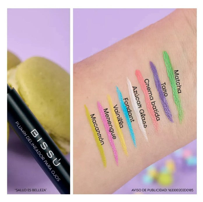 Kit Plumín Delineador Para Ojos Tonos Pastel Bissú 8pz