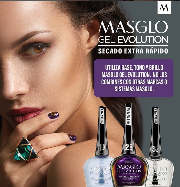 Colección Morados Masglo Gel evolution Paso 2 13.5 mL 1 pz