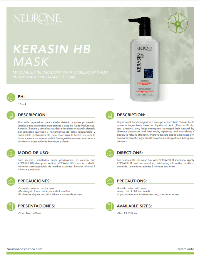 KERASIN HB MASK 400ML - Meriti Cosmetics