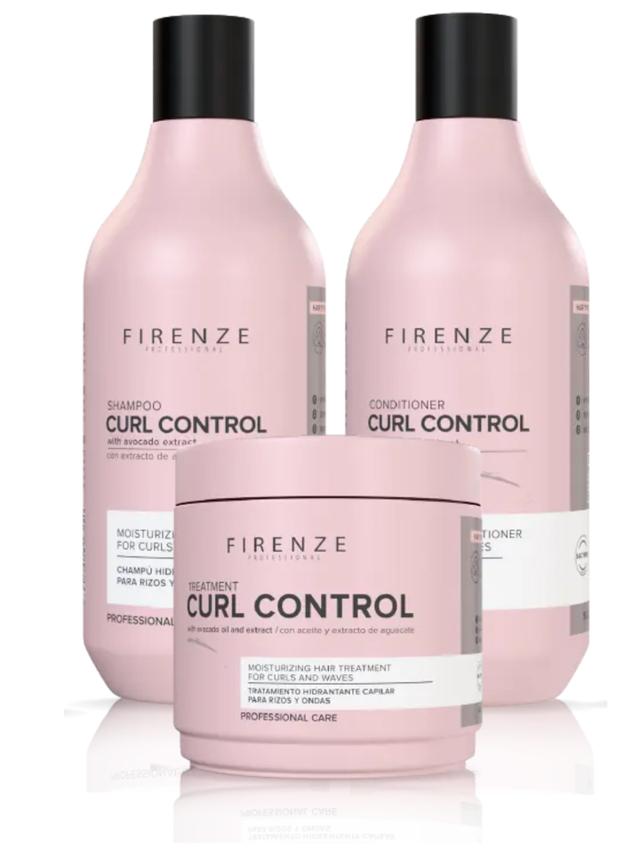 Kit de Cuidado Capilar para Cabello Rizado FIRENZE - Shampoo, Acondicionador y Mascarilla