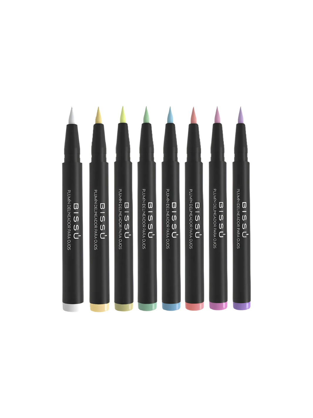 Kit Plumín Delineador Para Ojos Tonos Pastel Bissú 8pz