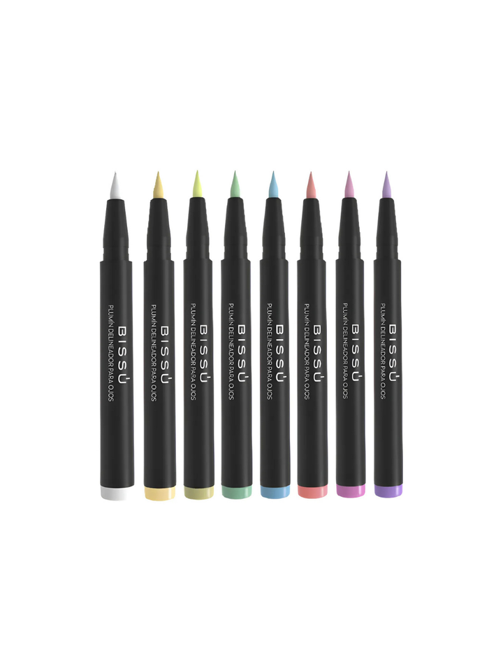 Kit Plumín Delineador Para Ojos Tonos Pastel Bissú 8pz