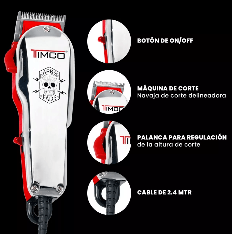 Maquina De Corte Profesional De Motor Magnetico Timco Hc222 - Meriti Cosmetics