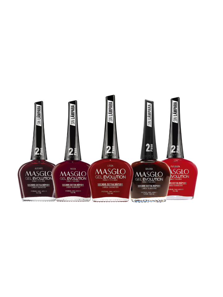 Colección Rojos Masglo Gel evolution Paso 2 13.5 mL 1 pz