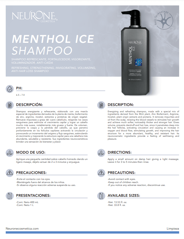 Shampoo menthol ice 1L - Meriti Cosmetics